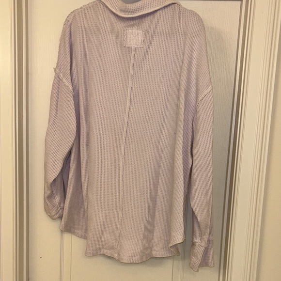 Aerie Lavender Waffle Knit Long Sleeve Top - Size XL - Picture 7 of 7